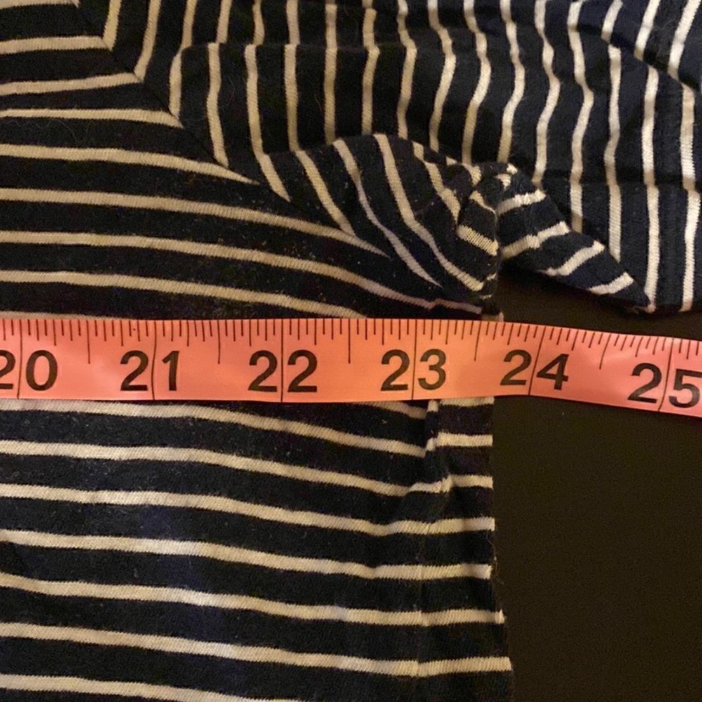 Old Navy Tunic Striped blue white shirt sleeve ribbed collar size 1X - Picture 4 of 5